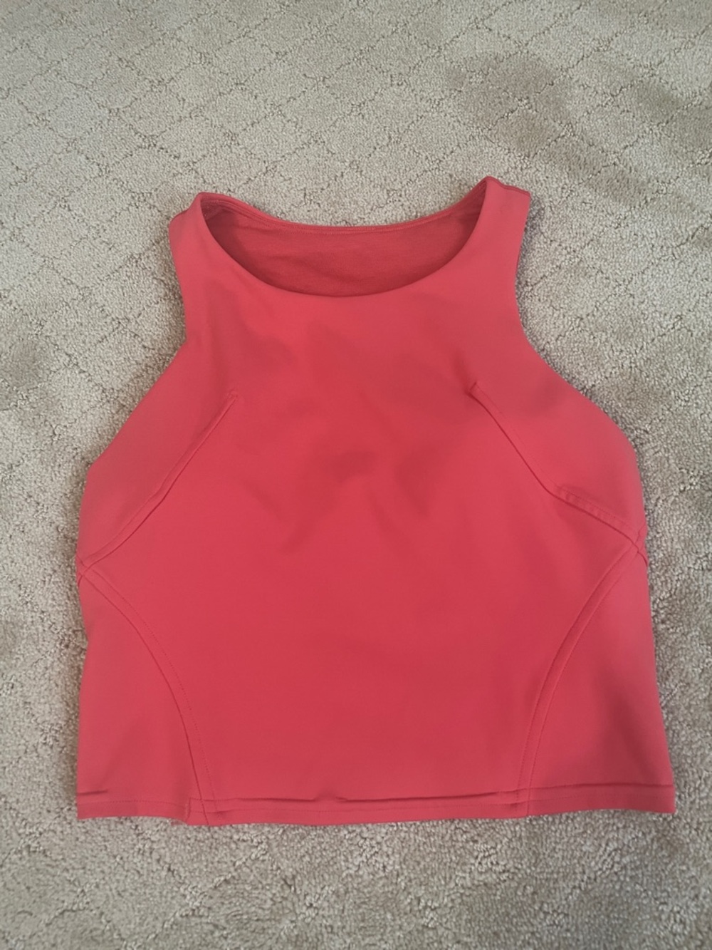 Lululemon High Neck Coral Crop Tank